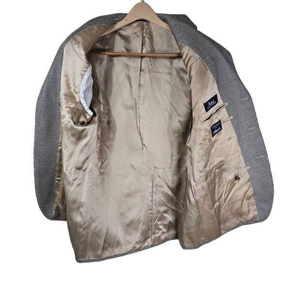 Ralph Lauren Houndstooth Blazer Jacket 42R Silk & Wool Blend Quiet Luxury Preppy - Picture 11 of 11